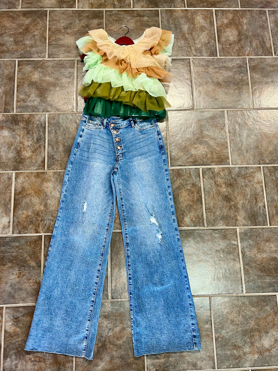 Bella Bloom Luxe Top (Green/Beige) | S-XL