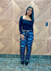 Avant-Garde Luxe Jeans (S-XL) Black/Blue combo
