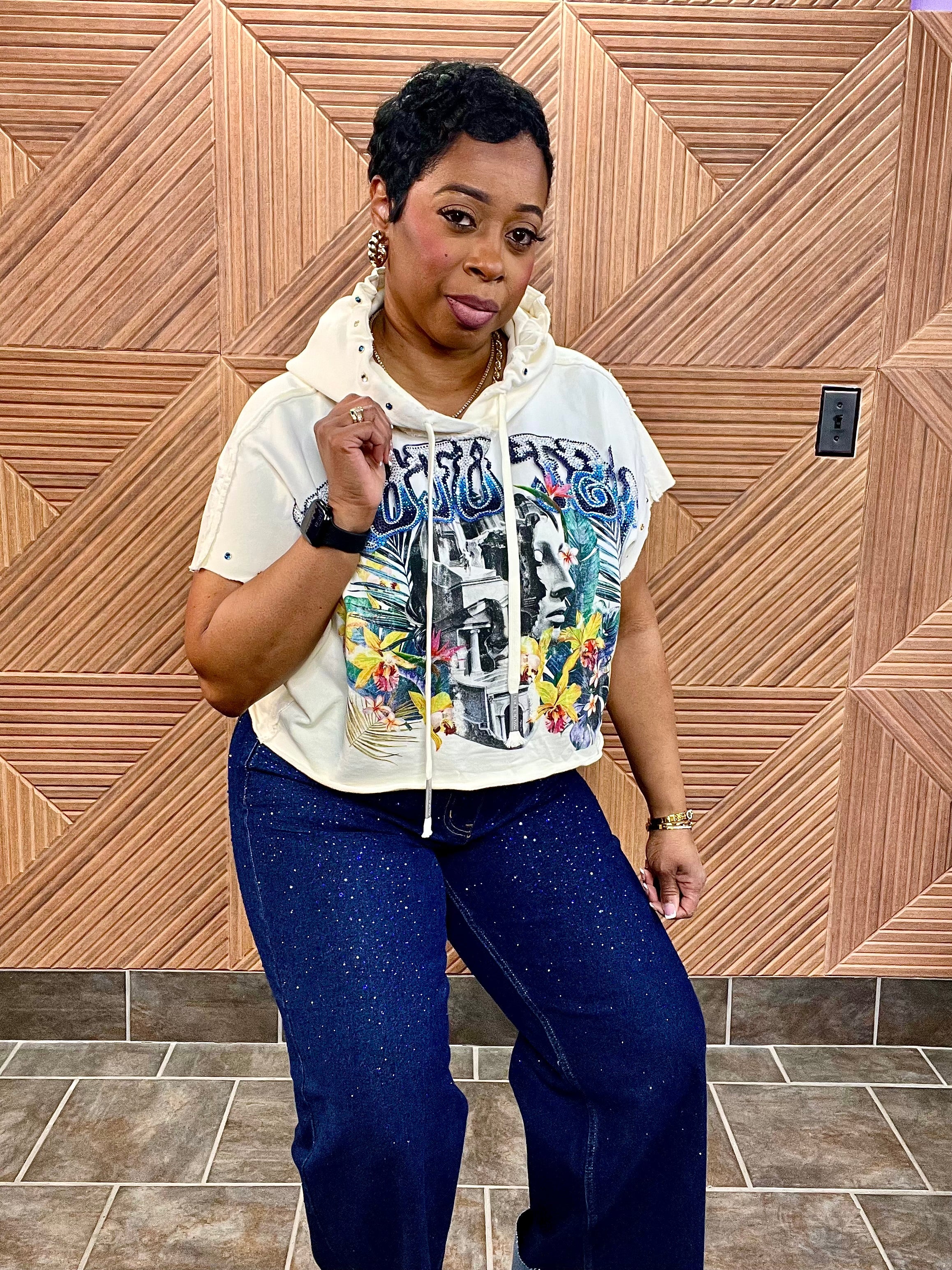 Tropic Rebel Luxe Urban Hoodie (Creme)