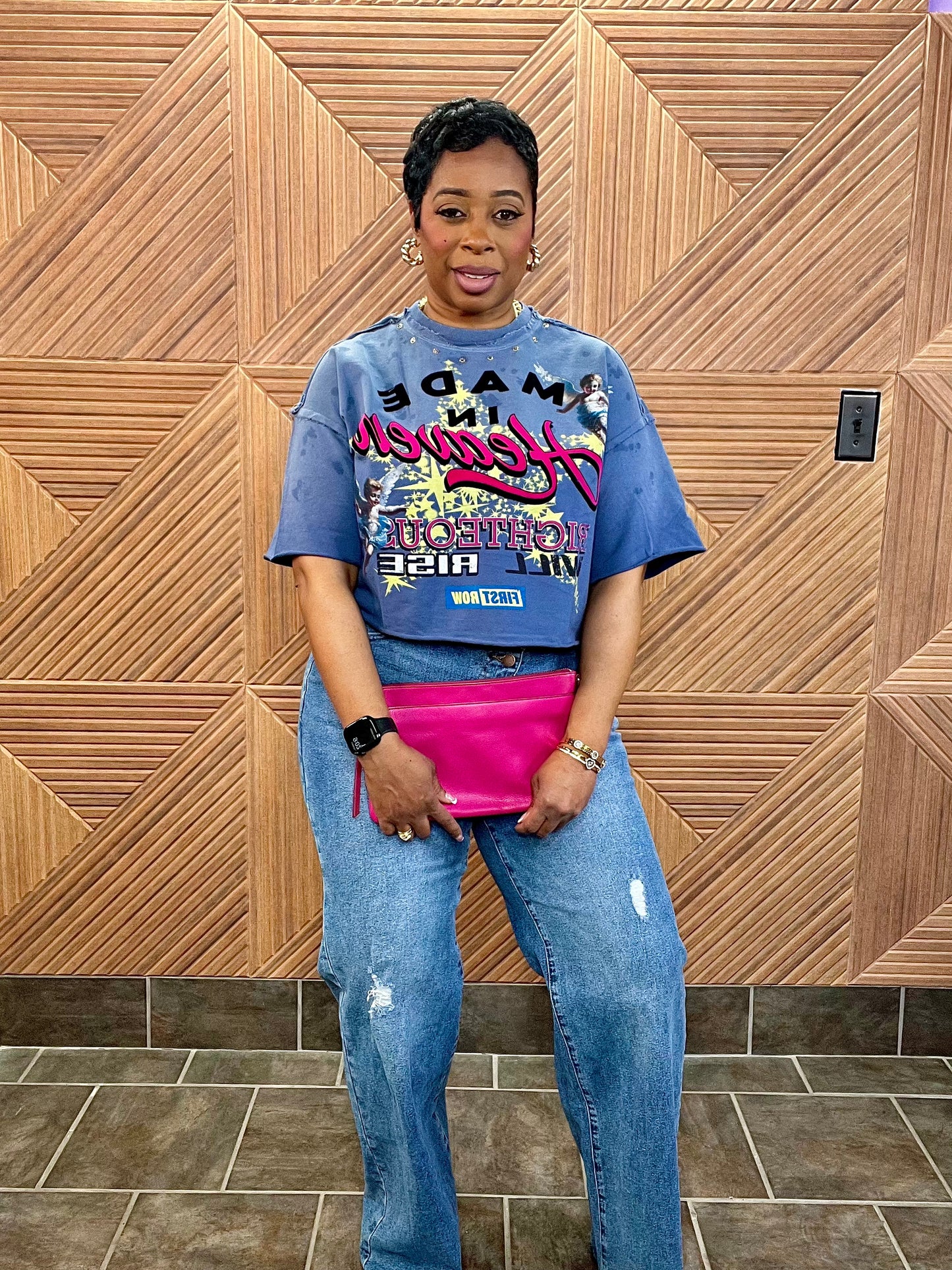 Heaven Sent Studded Urban Graphic Tee