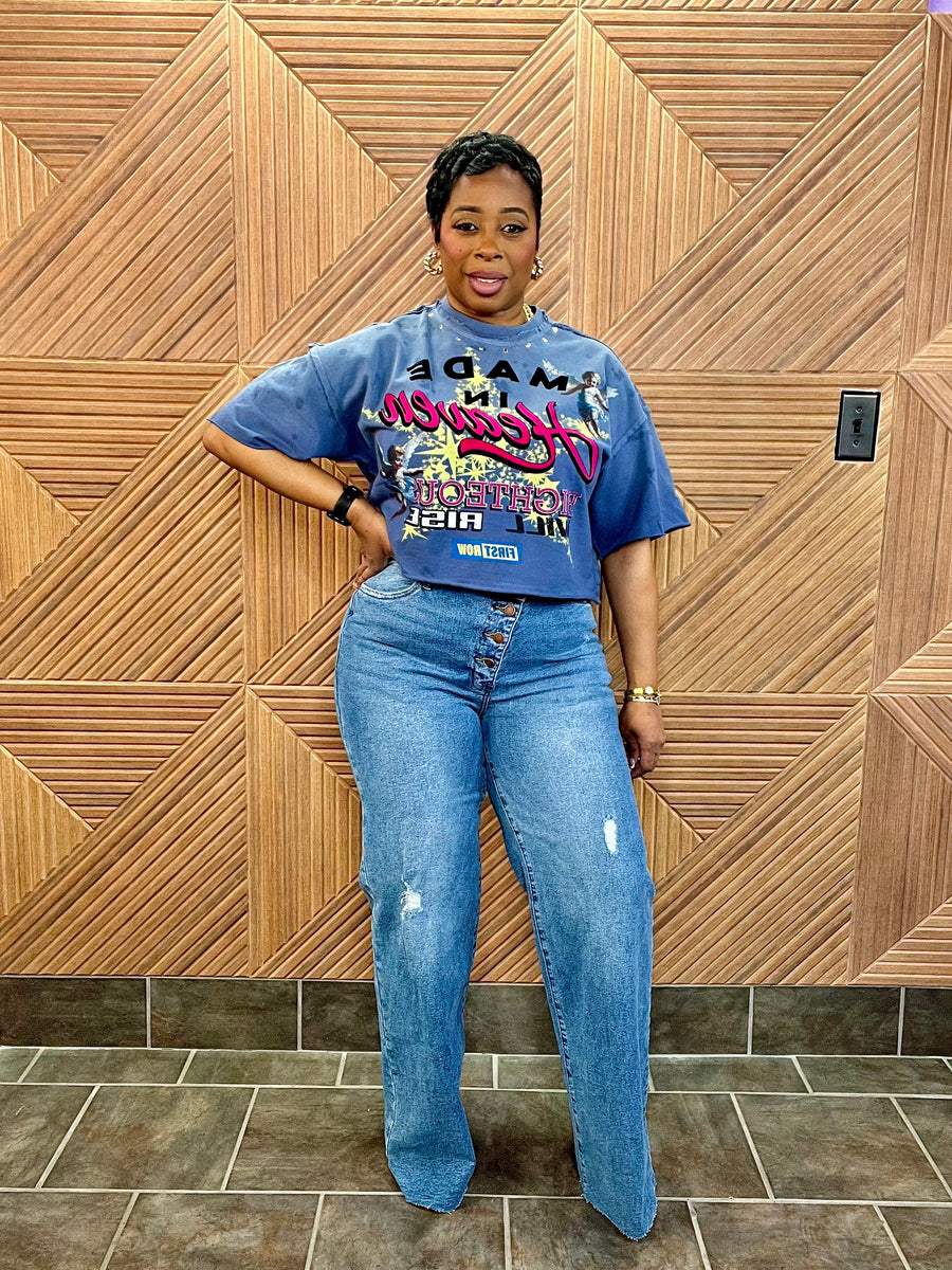 Heaven Sent Studded Urban Graphic Tee