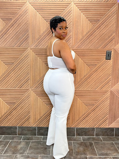 Runway Sculpt Bandage Flares (White)