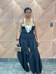 Black Swan Ruffle Trousers (Black)