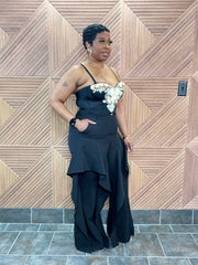 Black Swan Ruffle Trousers (Black)