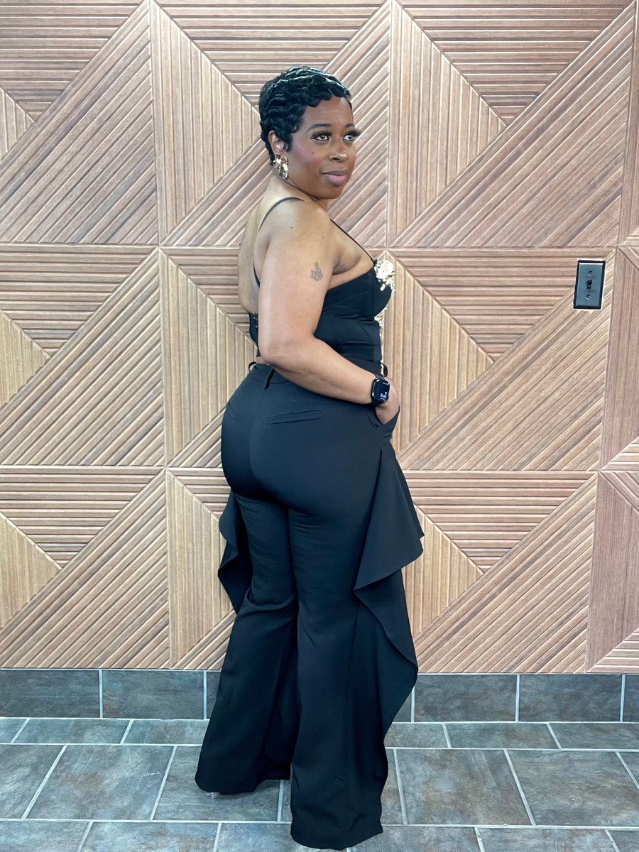 Black Swan Ruffle Trousers (Black)