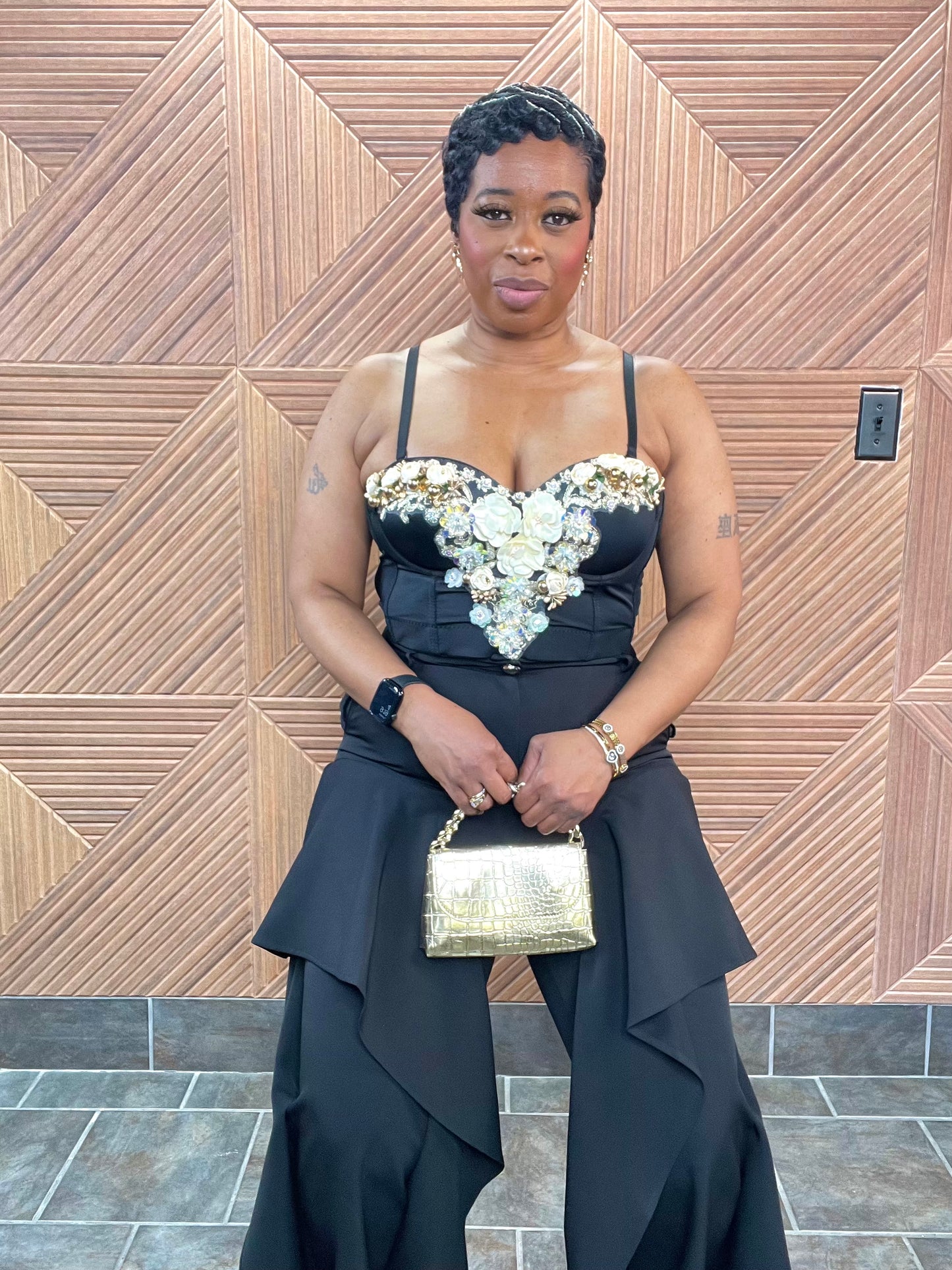 Midnight Bloom Floral Corset
