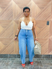 Bold Curve Barrel Jeans (Med.Wash) Very Stretchy