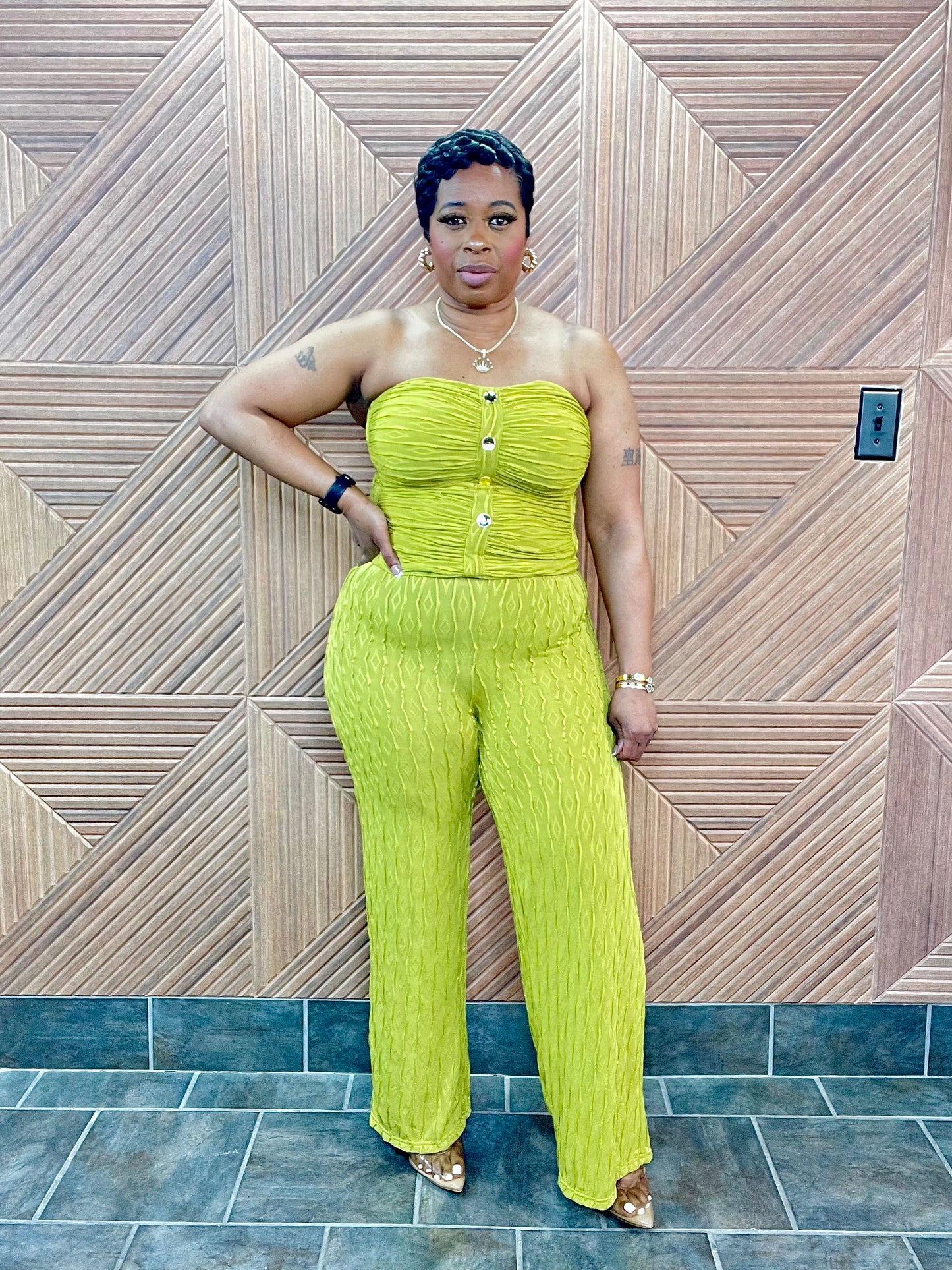 Chartreuse Chic Set (Green) Stretch