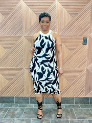 The Abstract Midi (Black) Stretchy