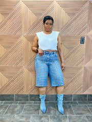 Rockstar Studded Jorts (stretchy)