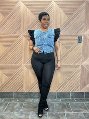 Denim Drama Luxe Vest