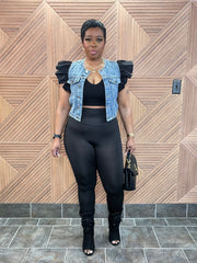 Denim Drama Luxe Vest
