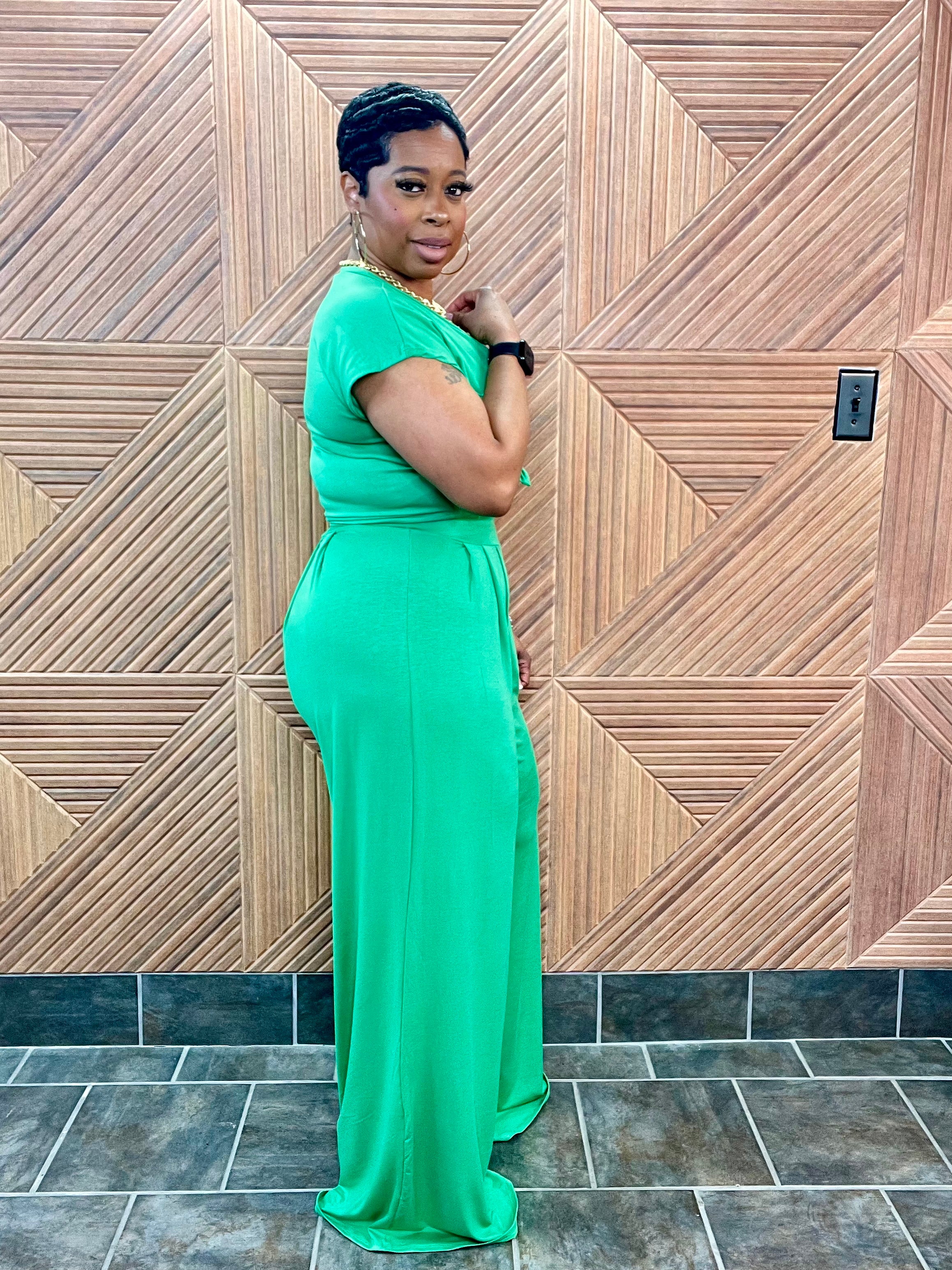 Relaxed Glam Set (Apple Green) | Stretchy