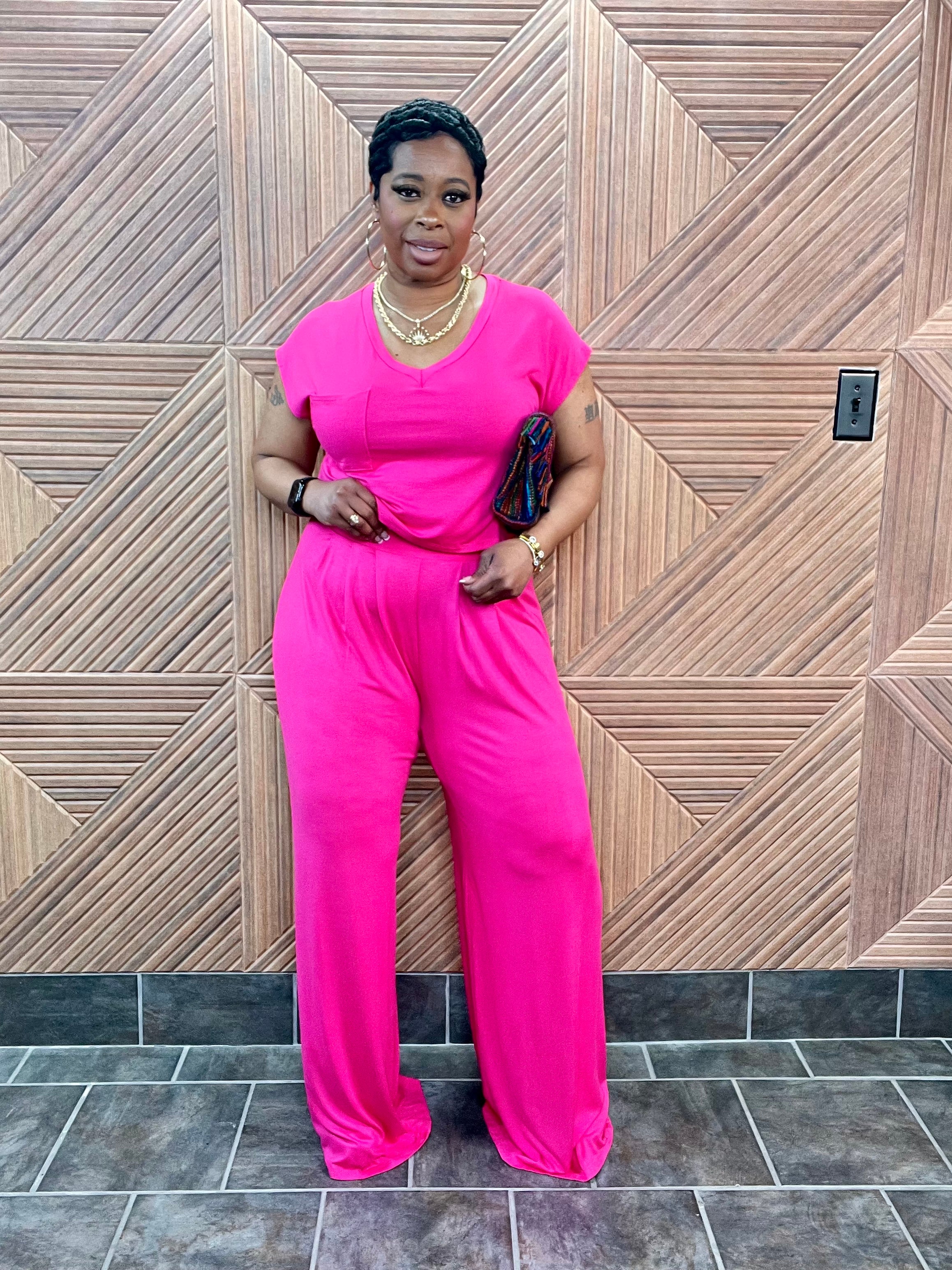 Relaxed Glam Set (Fuchsia) | Stretchy