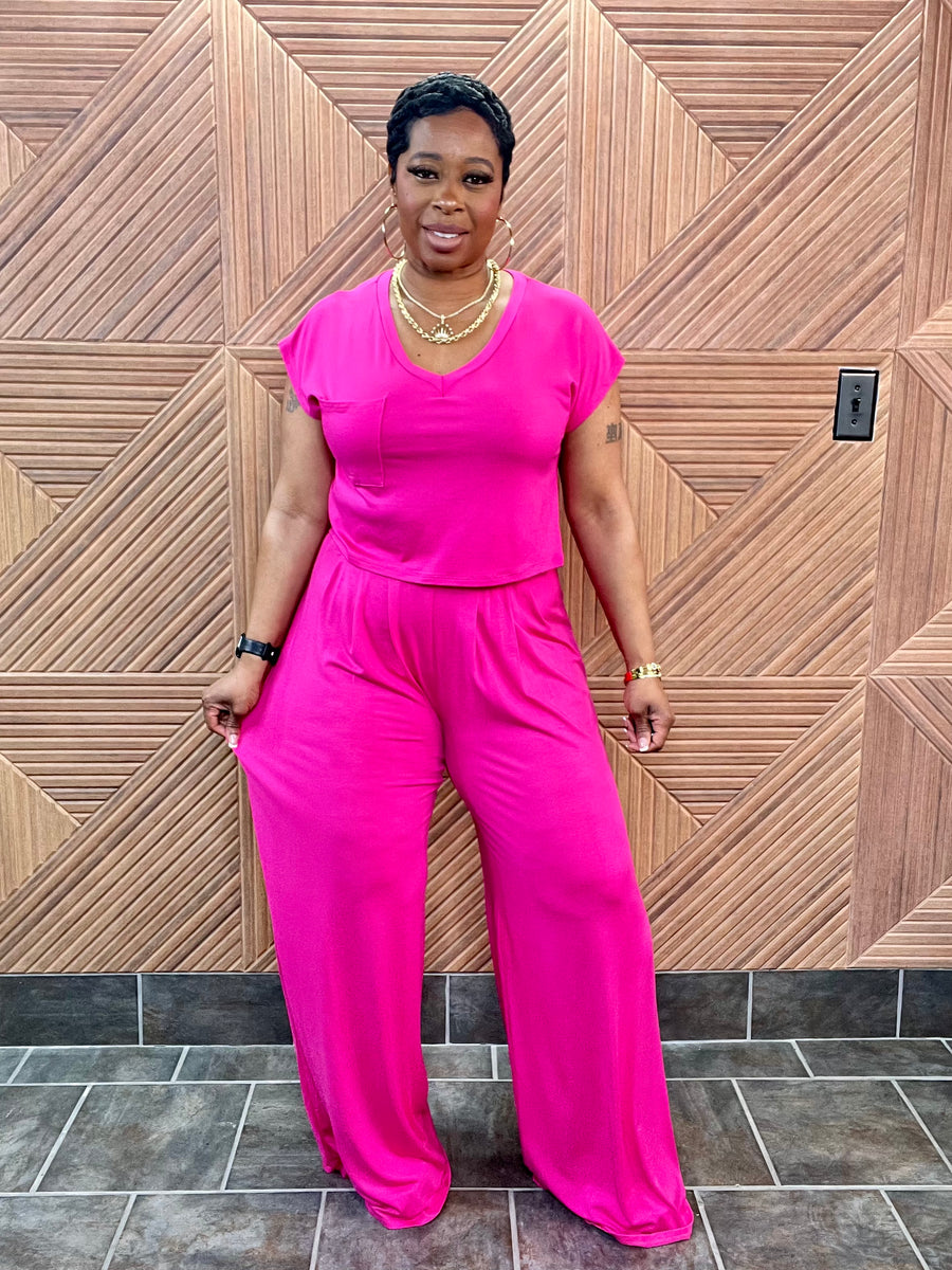 Relaxed Glam Set (Fuchsia) | Stretchy