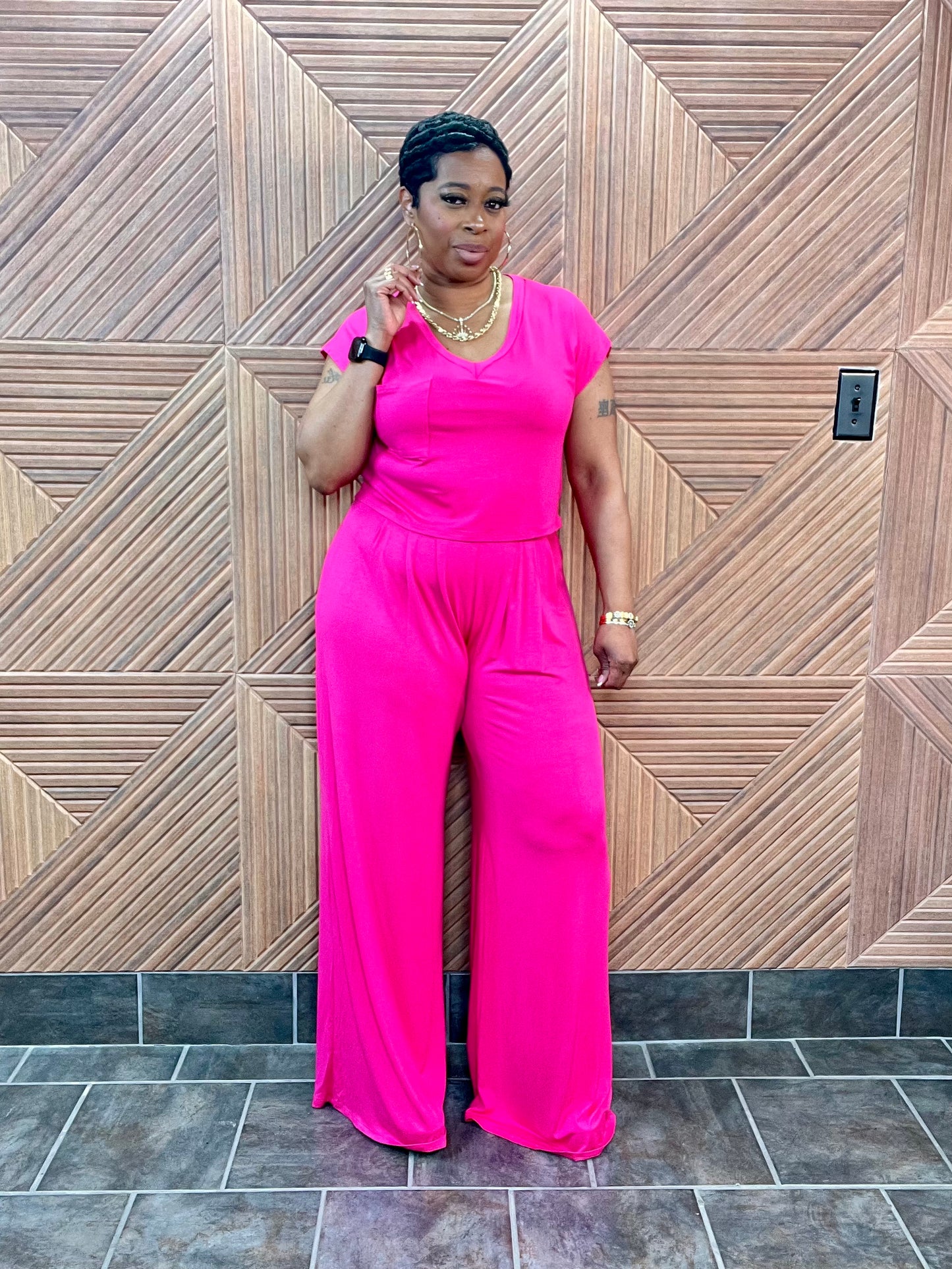 Relaxed Glam Set (Fuchsia) | Stretchy