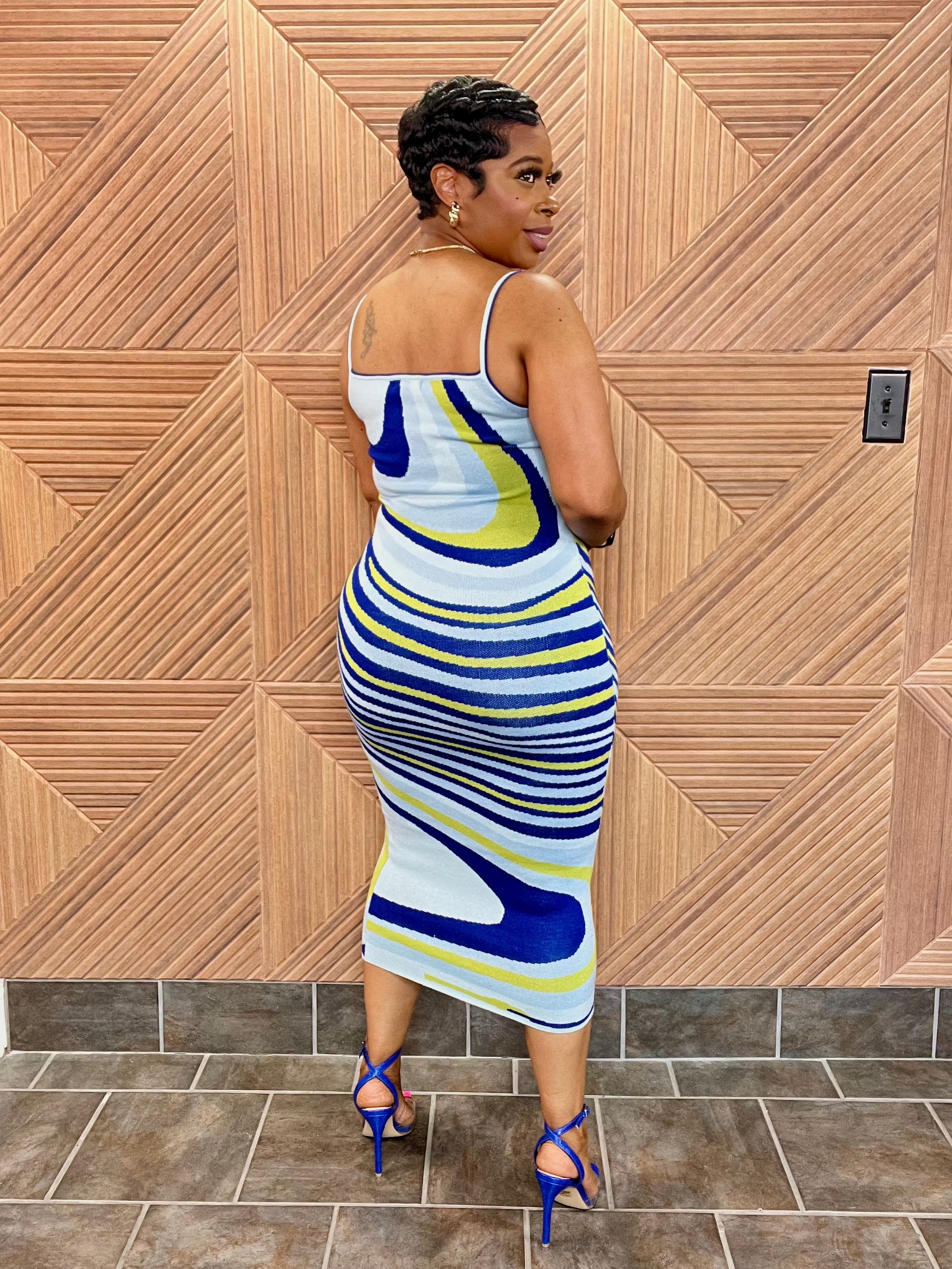 Azure Muse Midi Dress