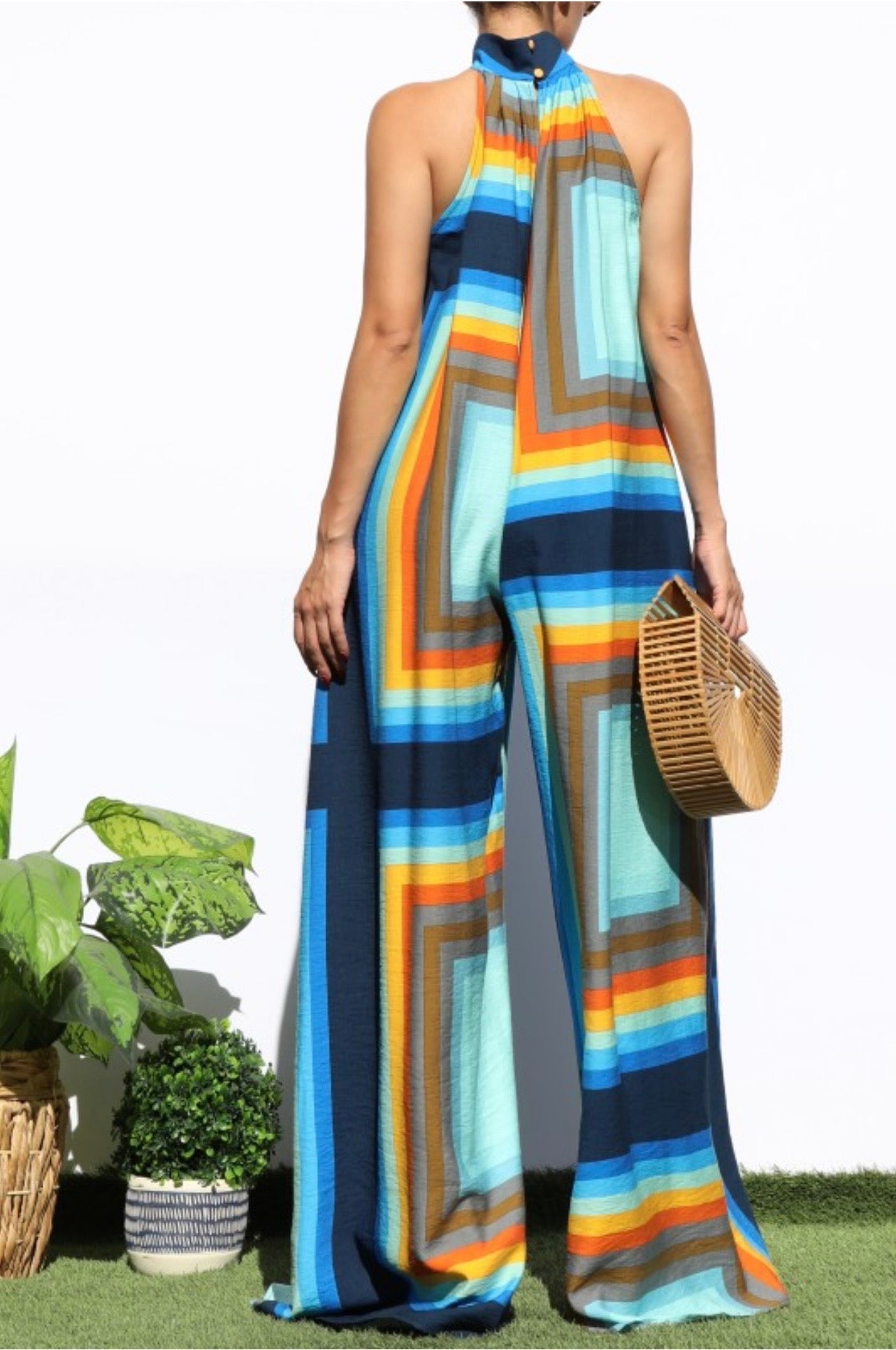 Sunset Park Palazzo Jumpsuit (Blue)