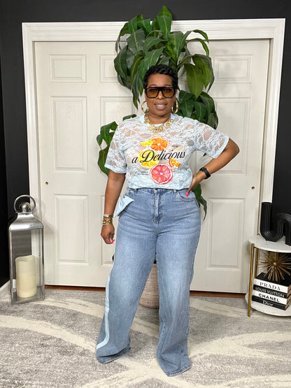 The Ribbon Effect Jeans (Med Denim)
