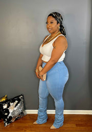 The Stacked Up High Rise Jeans - (Lt. Wash)
