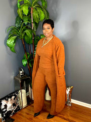 The Soft Girl Era 3pc Fuzzy Cozy Set (Rust)
