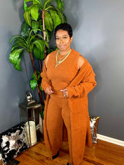 The Soft Girl Era 3pc Fuzzy Cozy Set (Rust)