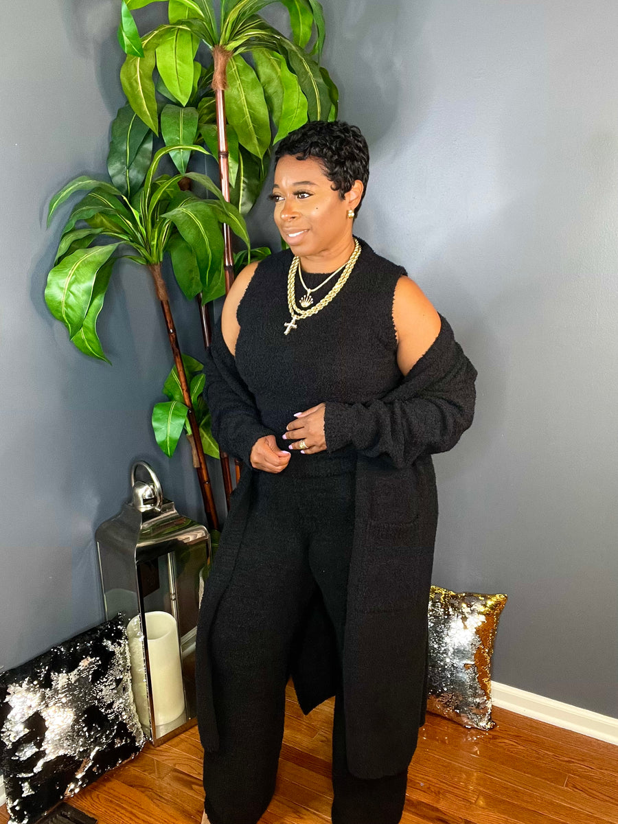 The Soft Girl Era 3pc Fuzzy Cozy Set (Black)
