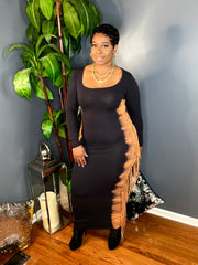 The Perfect Storm Maxi Dress (Black/Rust)
