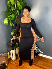 The Perfect Storm Maxi Dress (Black/Rust)