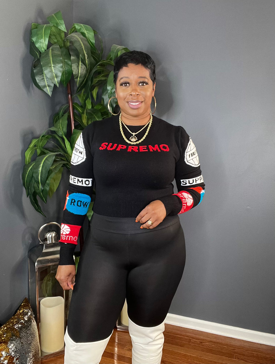 The Supremo Logo Graphic Sweater (Black)