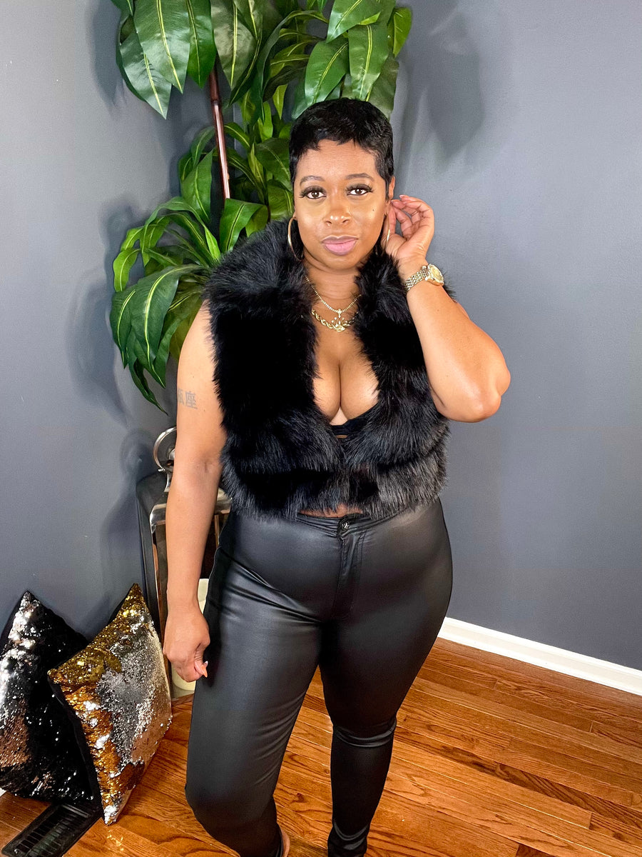 The Minka Luxe Fur Vest (Black)