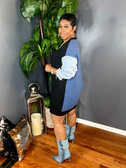 The Dena Denim Sweater Dress