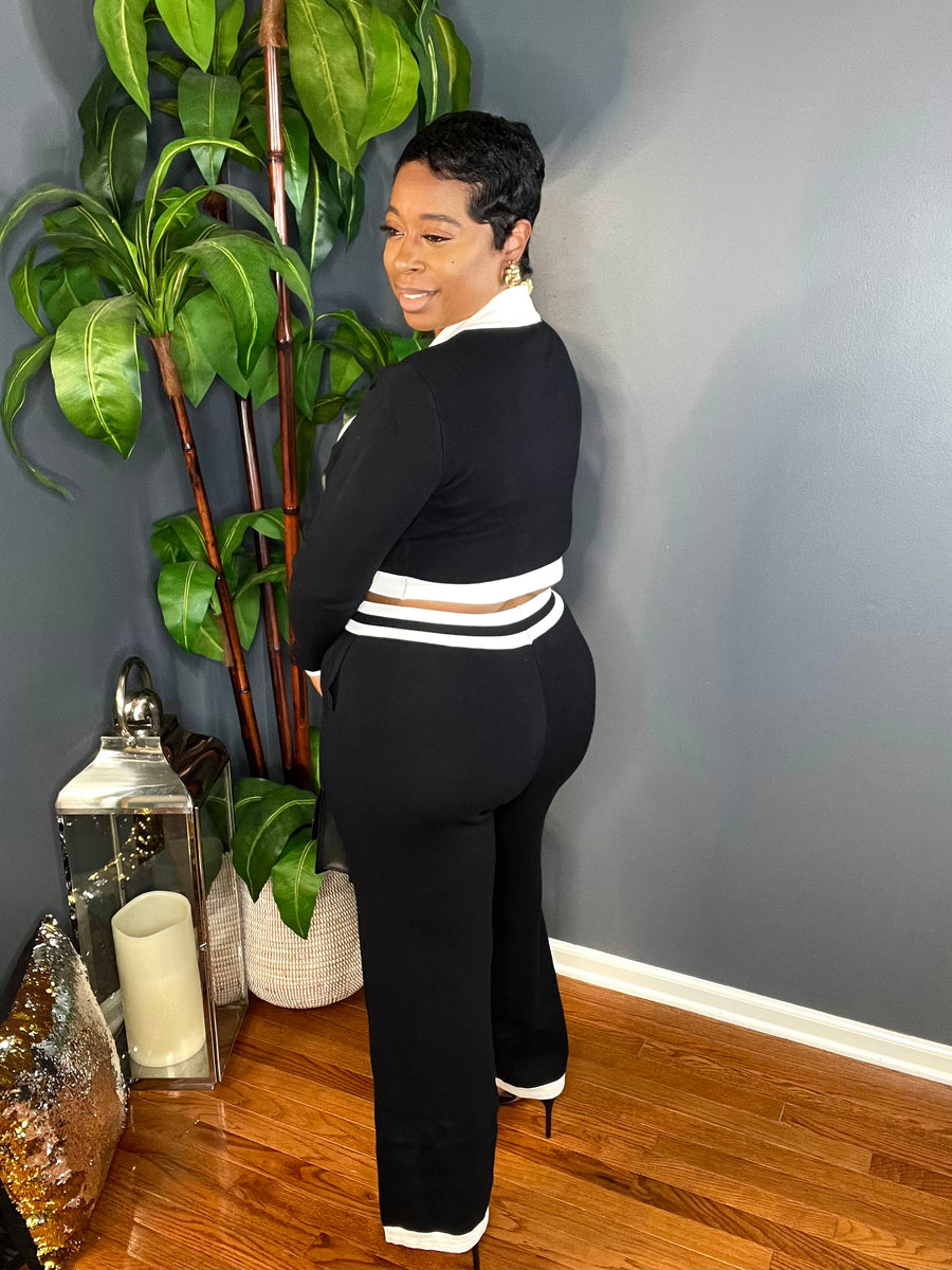 The Captain’s Wife Luxe Knit 3pc Set (Black/White)