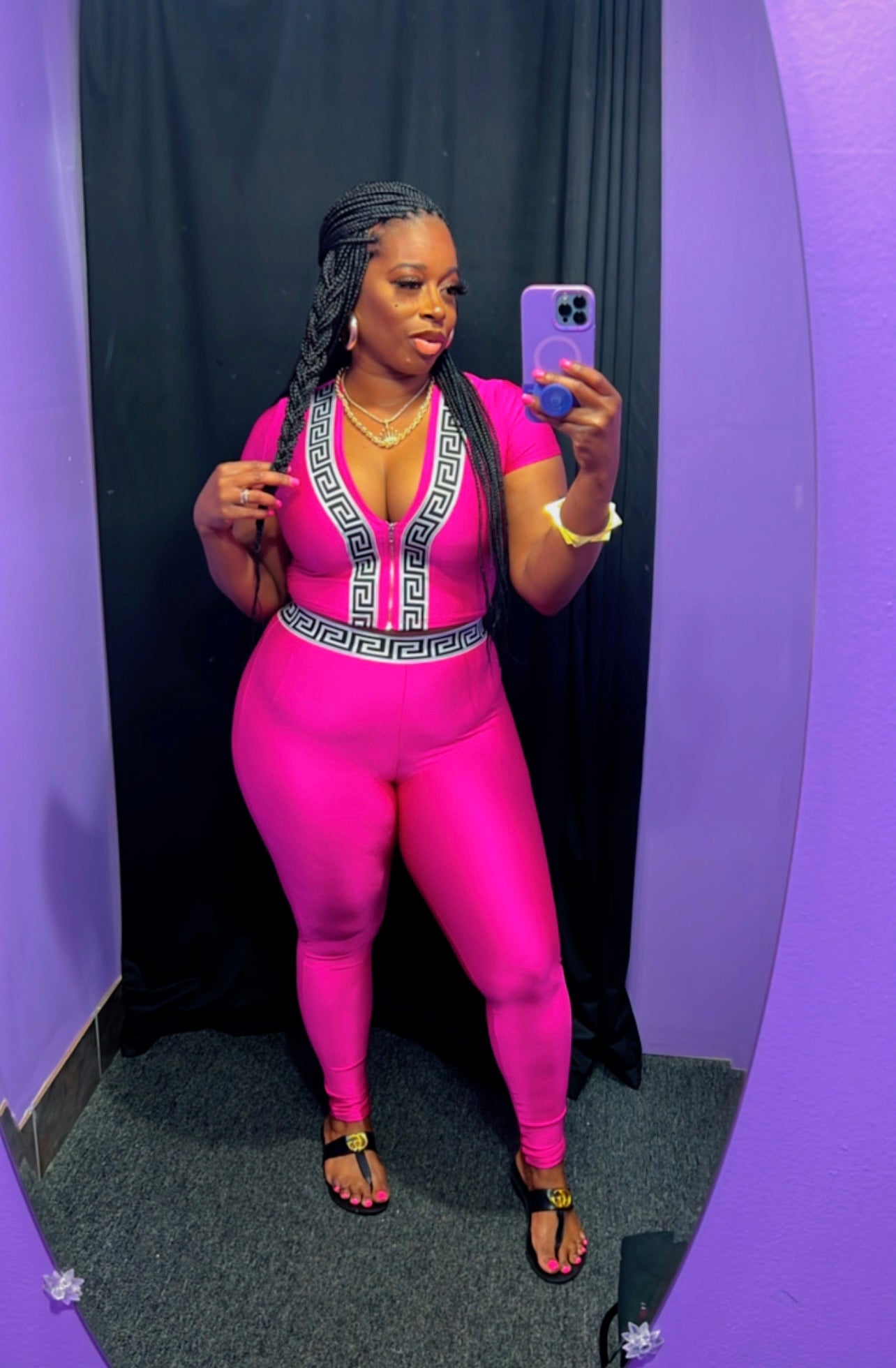 The V-LUXE Leggings Set (Fuchsia)