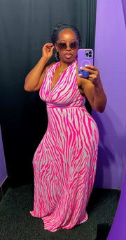 The KENYA Maxi Dress (White/Pink)