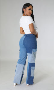The PATCHING IT UP Cargo Jeans (Multi Denim)