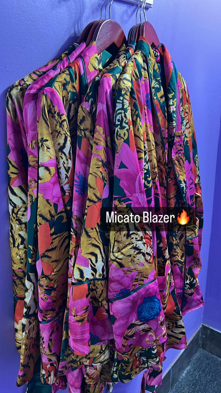 The “MICATO” Kimono Blazer (Pink/Multi)
