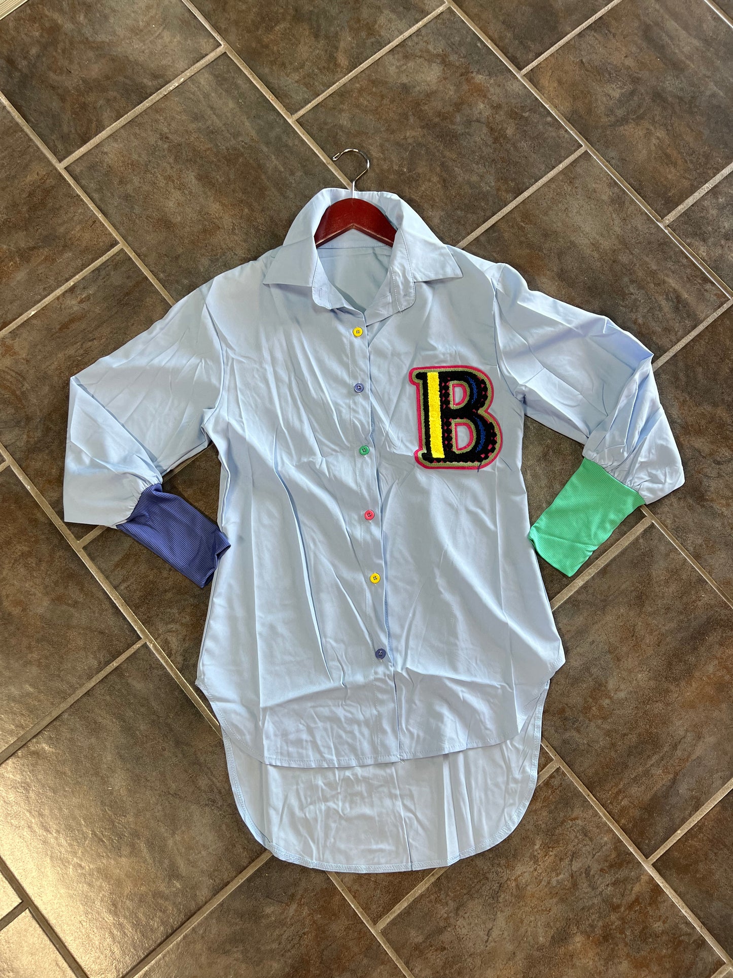 The BADDIE Varsity Shirt (Blue)