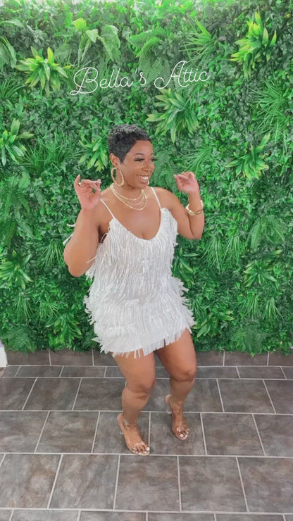 RHINESTONE Diva Dress (White)