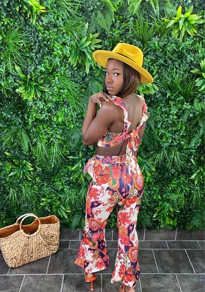 CYNDOR Ruffle Pant Set (Multi)