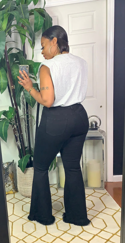 TAMAR Flare Jeans (Black) | Size Small left