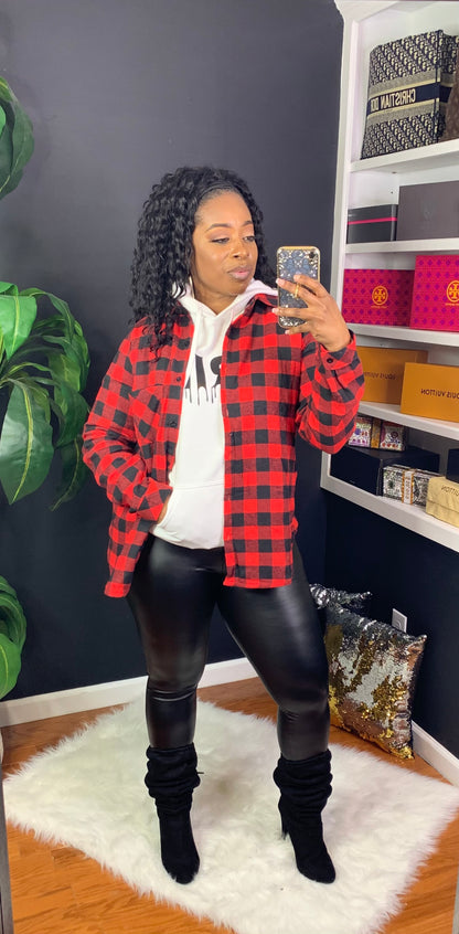SHANNON Flannel Plaid Shacket
