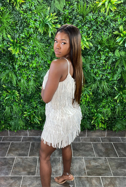 RHINESTONE Diva Dress (White)