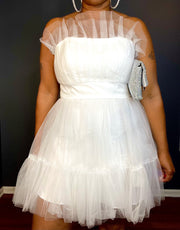 The “DREAMY” Chiffon Mini Dress (White)