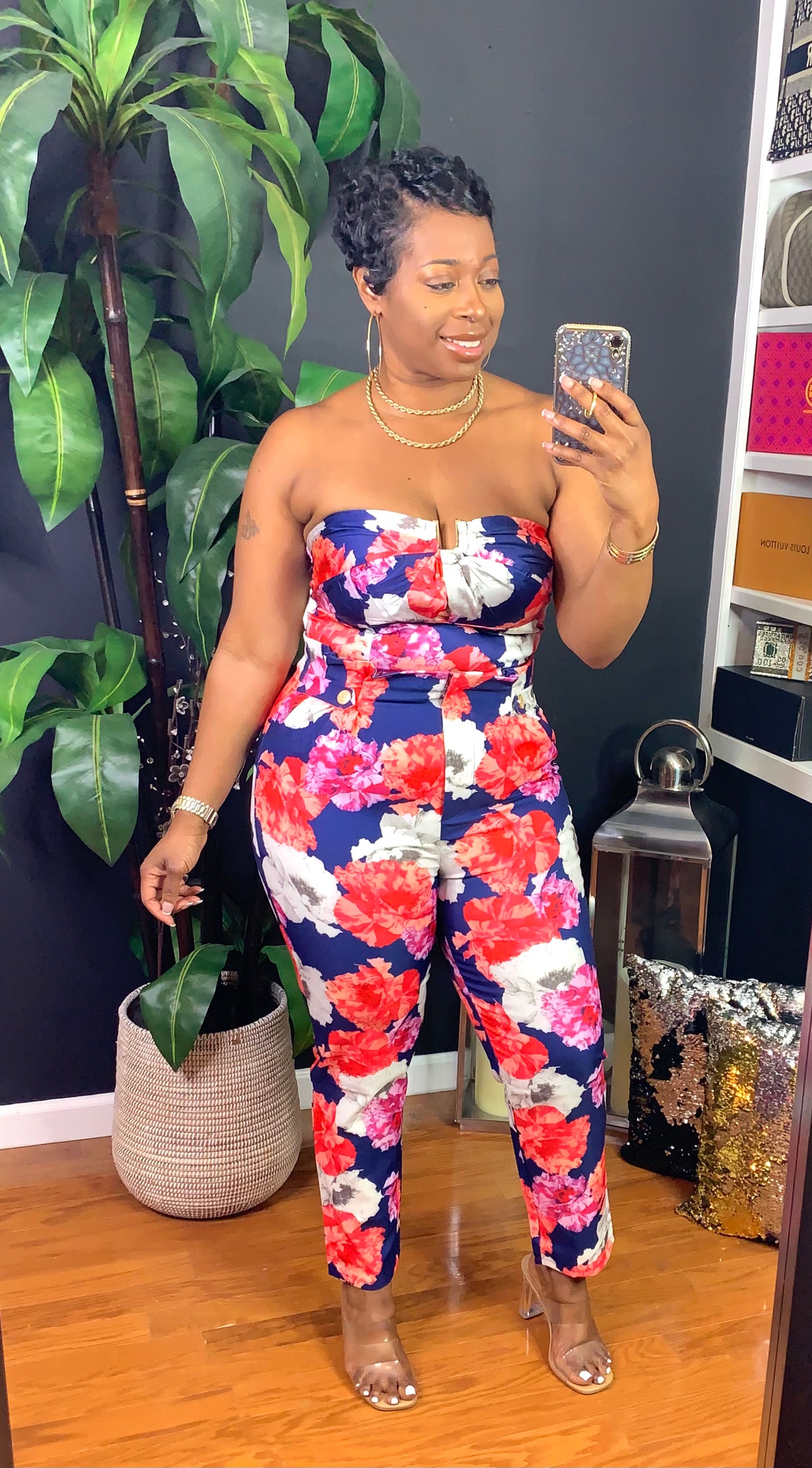 SUMMER VISTA Pant Set (Navy/Multi)