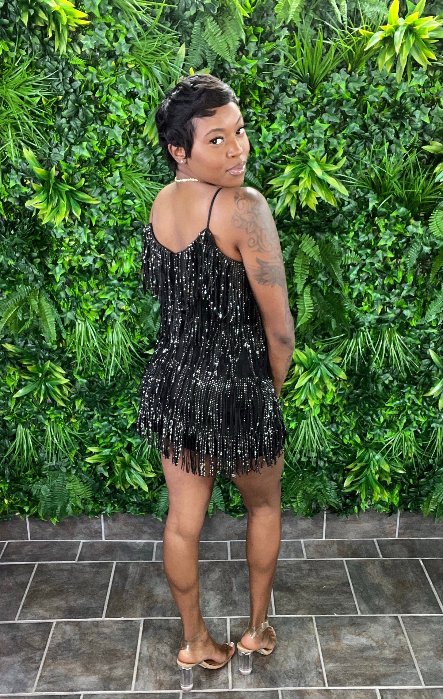RHINESTONE Diva Dress (Black)