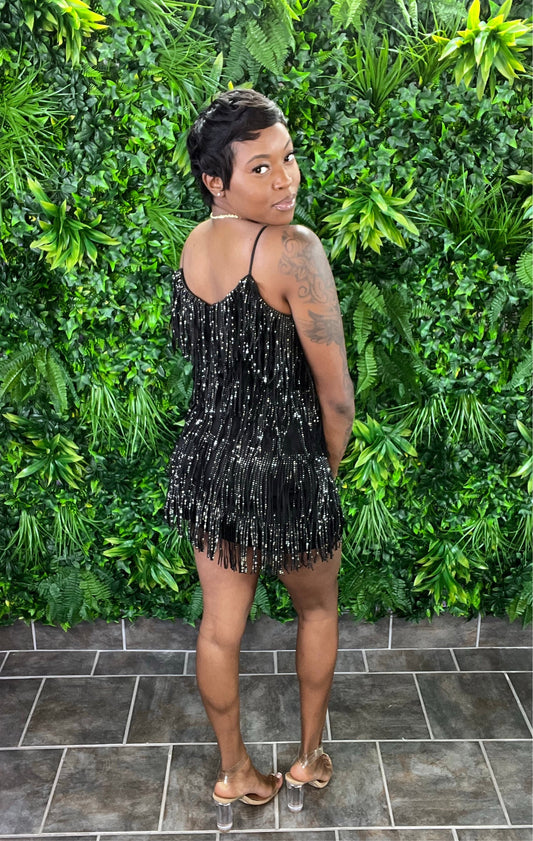 RHINESTONE Diva Dress (Black)