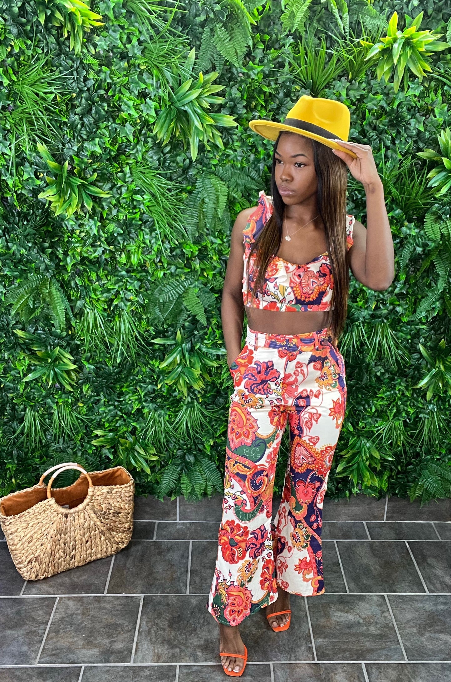 CYNDOR Ruffle Pant Set (Multi)