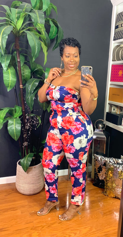 SUMMER VISTA Pant Set (Navy/Multi)
