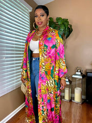 The “MICATO” Maxi Kimono (Pink/Multi)
